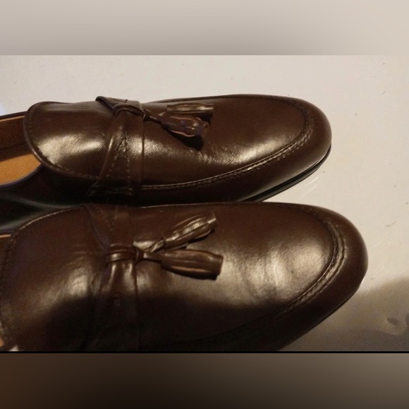 NOS 70s BARCLAY Endicott Johnson Mens 8D Brown Leather Oxford New Dress Shoes - Picture 2 of 12